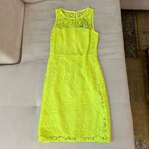 Neon Yellow/Green Dress. JCrew Size 2. Like new
